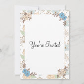 Elegante bloemige trouwuitnodiging  kaart (Achterkant)