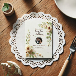 Elegante bloemige trouwuitnodiging kaart