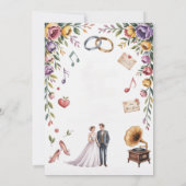 Elegante bloemige trouwuitnodiging | Romantische t Kaart (Achterkant)