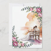 Elegante bloemige trouwuitnodiging | Romantische t Kaart (Achterkant)