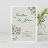 Elegante bloemige trouwuitnodiging template kaart (Staand voorkant)