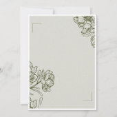 Elegante bloemige trouwuitnodiging template kaart (Achterkant)