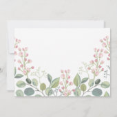 Elegante bloemige trouwuitnodigingskaart kaart (Achterkant)