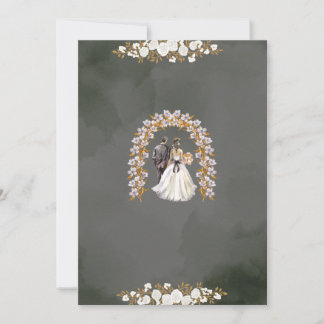 Elegante bloemige trouwuitnodigingskaart kaart