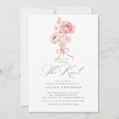 Elegante Bloemige 'Tying the knot' Bruidsfeest Kaart (Voorkant)