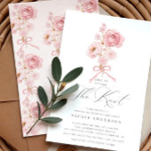 Elegante Bloemige 'Tying the knot' Bruidsfeest Kaart