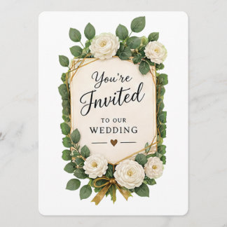 Elegante bloemige "U bent uitgenodigd" trouwkaart Menu