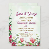 Elegante Bloemige Uitnodiging voor Betrokkenheid (Voorkant / Achterkant)