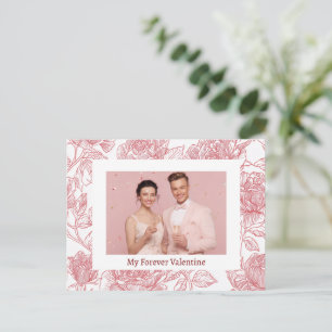 Elegante bloemige Valentijnskaart - aangepaste fot Briefkaart