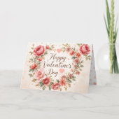 Elegante bloemige Valentijnskaart Kaart (Voorkant)