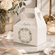 Elegante bloemige verjaardags - Douane Party Favor