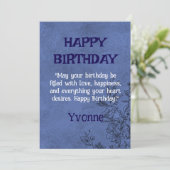 Elegante bloemige verjaardagskaart kaart (Staand voorkant)