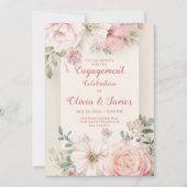 Elegante bloemige verlovingen kaart (Voorkant)