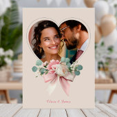 Elegante bloemige verlovingen kaart