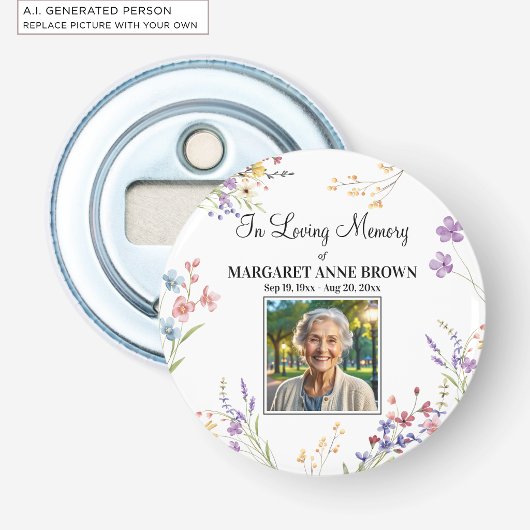 Elegante Bloemige Viering Van Het Leven Foto Aande Button Flesopener