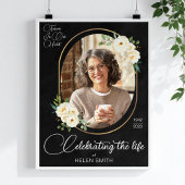 Elegante bloemige viering van levensherinneringsfo poster