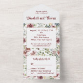 Elegante bloemige vintage alles-in-één uitnodiging (Binnen)