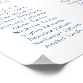 Elegante bloemige vintage blauwe trouwstoelindelin poster (Hoek)