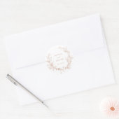 Elegante Bloemige Vintage Botanische Blos Trouweri Ronde Sticker (Envelop)