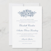 Elegante Bloemige Vintage Botanische Klassieke Bru Kaart (Voorkant)