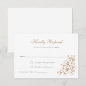 Elegante Bloemige Vintage Botanische Trouw Goud RS Kaart (Voorkant / Achterkant)