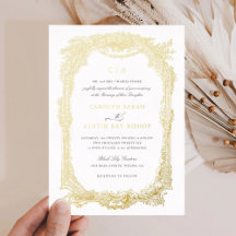 Elegante Bloemige Vintage Ornament Kader Huwelijk