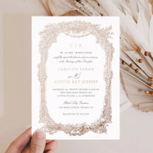 Elegante Bloemige Vintage Ornament Kader Huwelijk