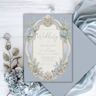 Elegante bloemige vintage romantische trouwuitnodi kaart