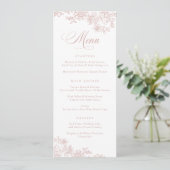 Elegante bloemige vintage roze botanische menu (Staand voorkant)
