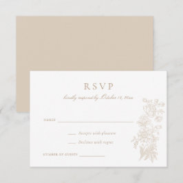 Elegante Bloemige Vintage Trouw-RSvp Kaart