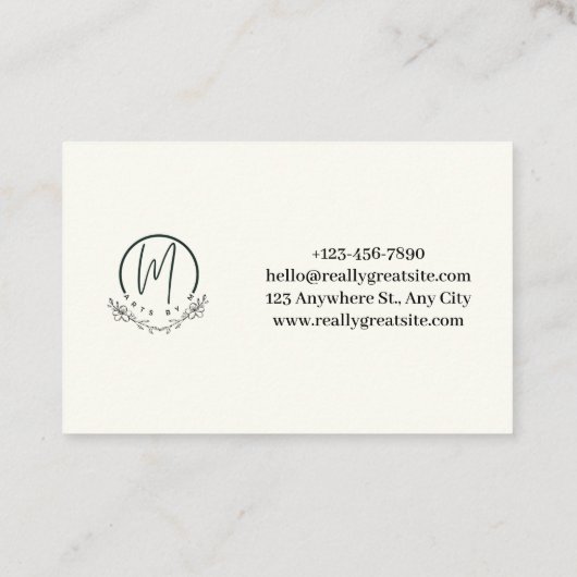 Elegante bloemige Visitekaartjes (Achterkant)