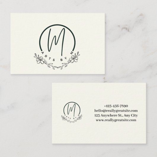 Elegante bloemige Visitekaartjes (Voorkant / Achterkant)