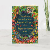 Elegante bloemige waar we ook zijn condoleance cit kaart (Voorkant)