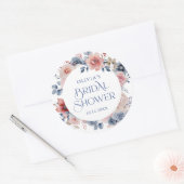 Elegante bloemige watercolor bruidsshower sticker (Envelop)
