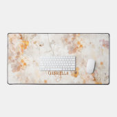 Elegante bloemige waterverf aangepaste monogram bureaumat (Keyboard & Muis)