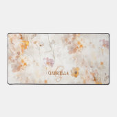Elegante bloemige waterverf aangepaste monogram bureaumat (Voorkant)