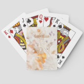 Elegante bloemige waterverf aangepaste monogram pokerkaarten (Achterkant)