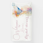 elegante bloemige waterverf bruidsdouche spandoek (Verticaal)