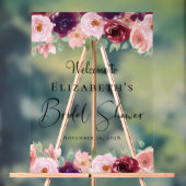 Elegante bloemige waterverf bruiloft feest begrroe acryl bord (Neutraal)