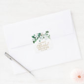 Elegante Bloemige Waterverf Groene Bruids-Shower Vierkante Sticker (Envelop)