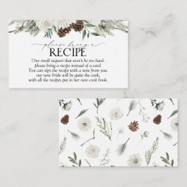 Elegante bloemige Waterverf neem een recept mee Informatiekaartje