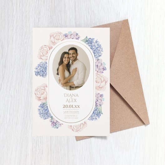 Elegante bloemige  Waterverf pioenen Kaart