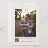 Elegante Bloemige Waterverf QR Code Foto Bruiloft Kaart (Achterkant)