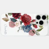 Elegante Bloemige Waterverf Script Gepersonaliseer Case-Mate iPhone Case (Achterkant (horizontaal))