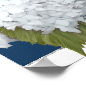 Elegante bloemige welkom moderne marine wit streep poster (Hoek)