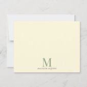 Elegante bloemige wijnstokken monogram notitiekaartje (Voorkant)