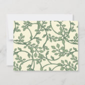 Elegante bloemige wijnstokken monogram notitiekaartje (Achterkant)