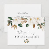 elegante bloemige wil je mijn bruidsmeisje zijn ka uitnodiging briefkaart (Voorkant / Achterkant)