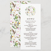 Elegante Bloemige Wilde Bloem Huwelijk Menu (Voorkant / Achterkant)