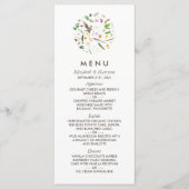 Elegante Bloemige Wilde Bloemen Bruiloft Menu (Voorkant)